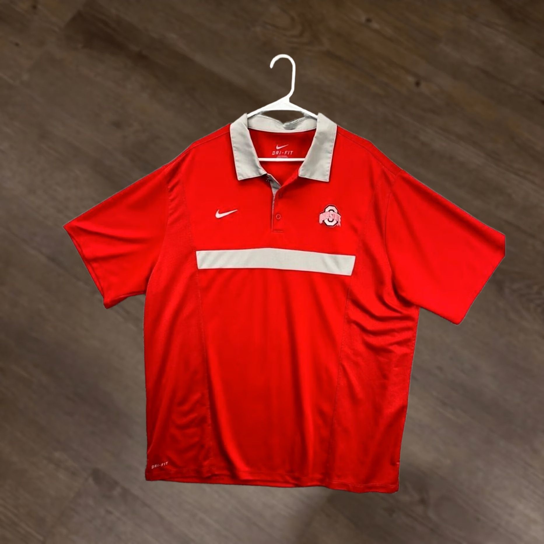 Nike Nike Shirt Mens 2XL Dri-Fit Red Authentic Ohio State Buckeyes Golf Polo Rugby Shirt Size US XXL / EU 58 / 5 - 1 Thumbnail