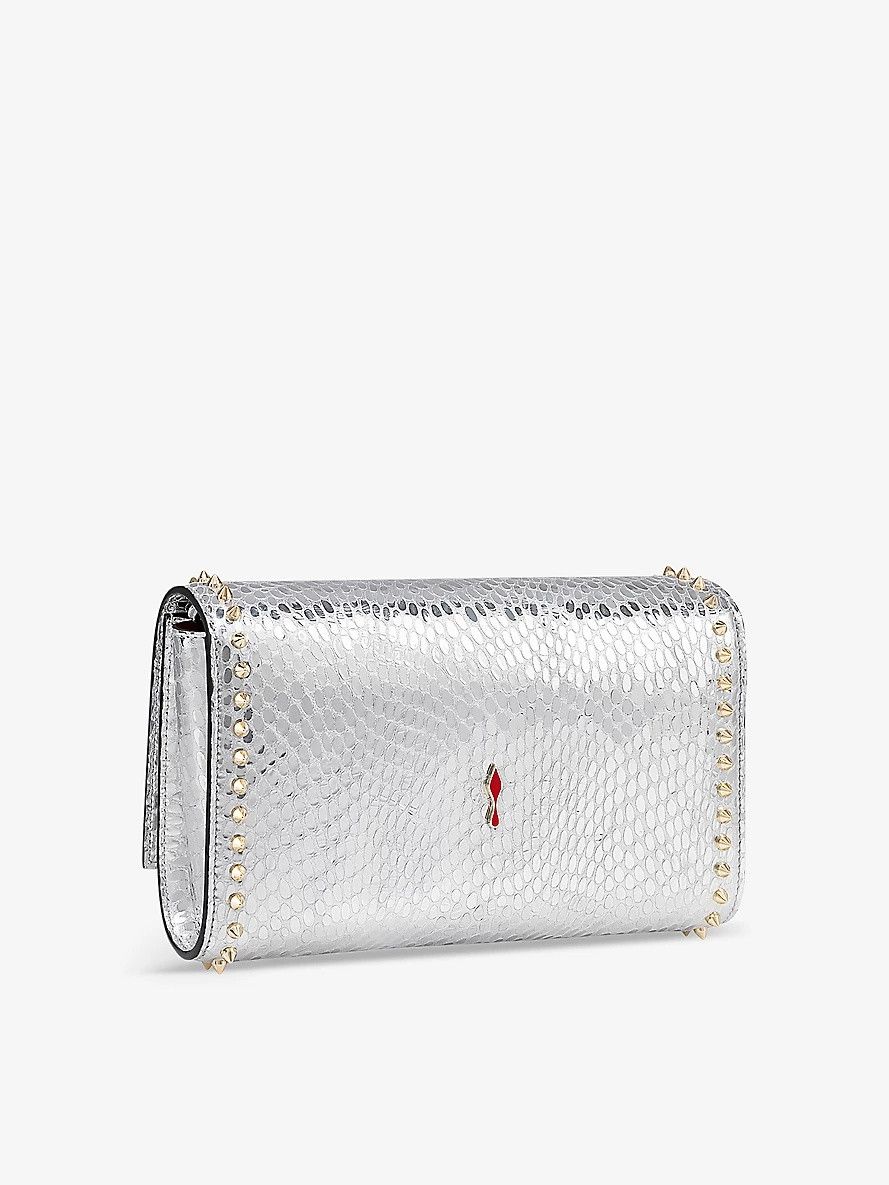Christian Louboutin o1s1wg110325 Size: OS/Paloma Snake Clutch Bag in Silver Size ONE SIZE - 4 Thumbnail
