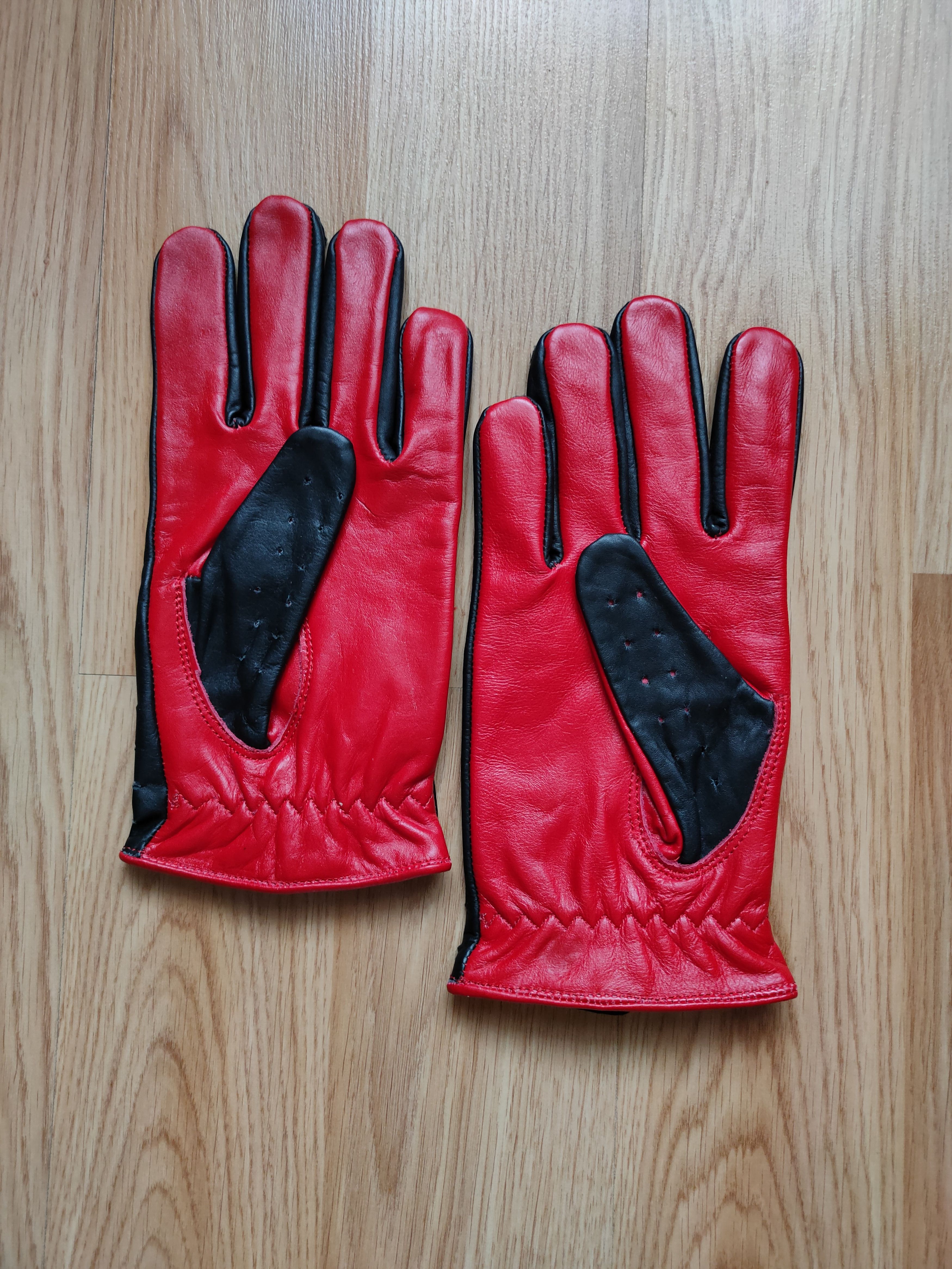 Leather Driving gloves PS leather racing gloves for the car L Size ONE SIZE - 6 Thumbnail