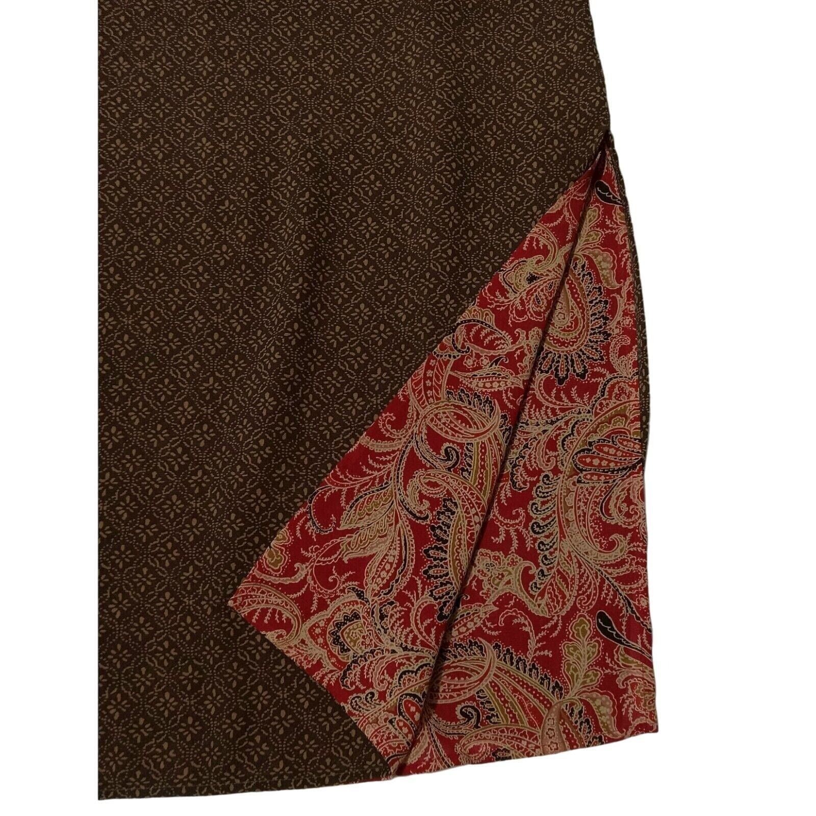 & Other Stories Emma James Skirt 8P Reversible A-Line Paisley Zip Elastic Size 28" / US 6 / IT 42 - 5 Thumbnail
