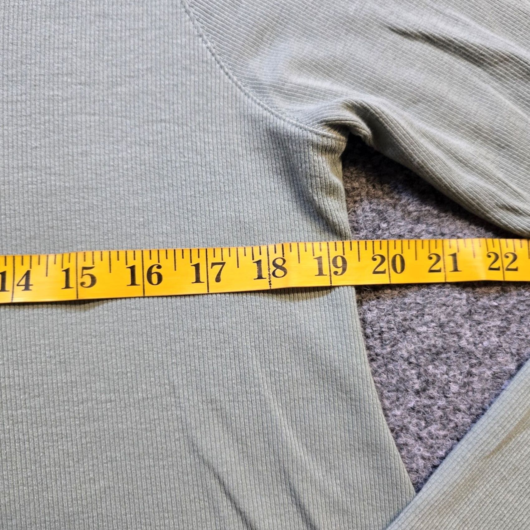Soft Surroundings Soft Surroundings Top Womens L Green Ribbed Stretch Double V Neck Blouse Casual Size L / US 10 / IT 46 - 6 Thumbnail