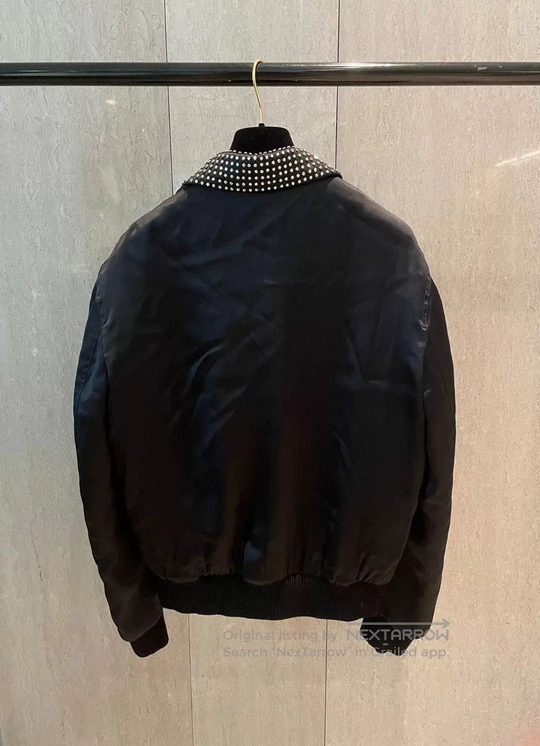 Saint Laurent Paris Saint Laurent Diamond-Studded Collar Baseball Jacket. Size M / US 6-8 / IT 42-44 - 2 Thumbnail