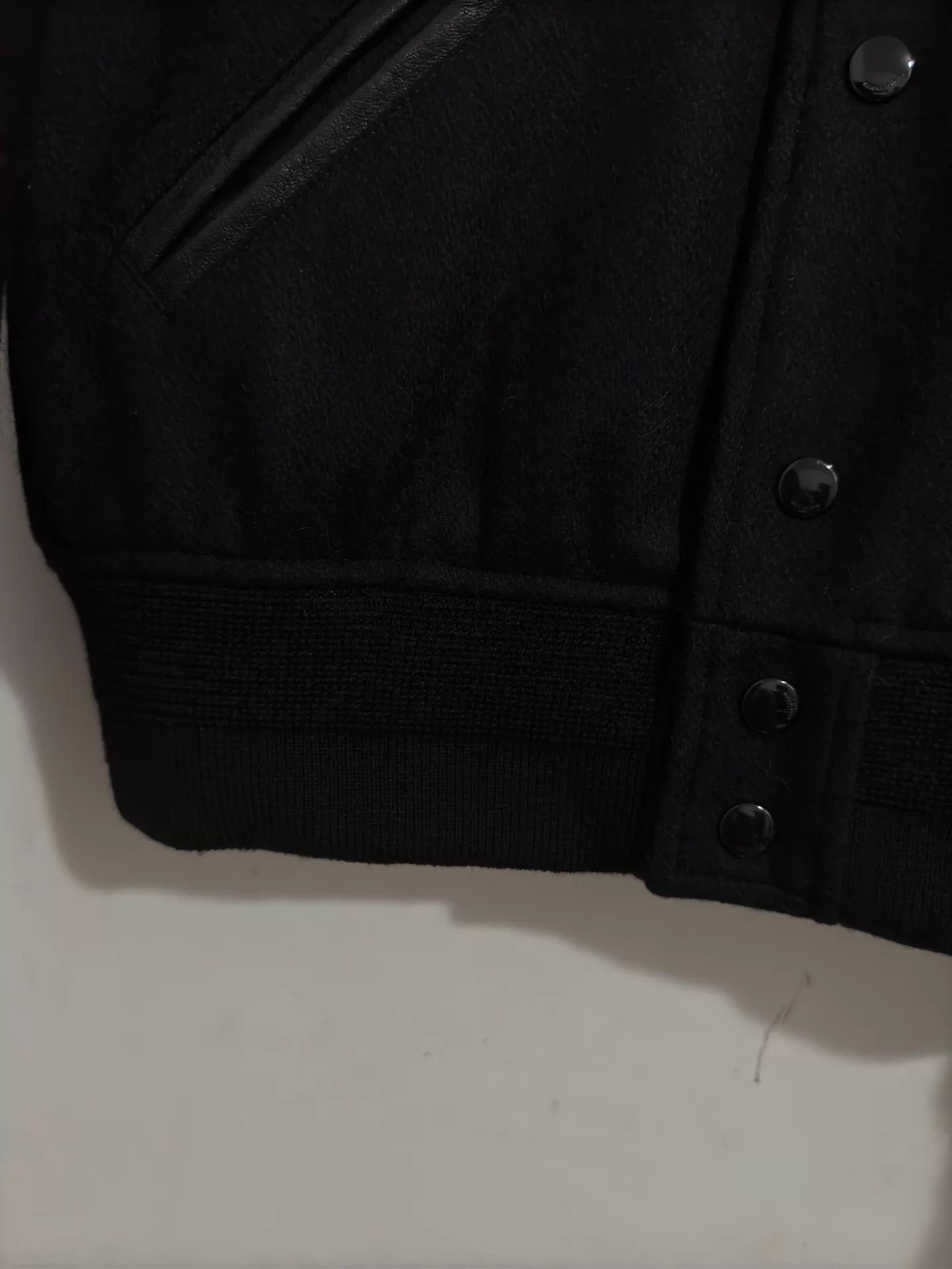 Saint Laurent Paris Black Bomber Jacket with Button Closure Size S Size US S / EU 44-46 / 1 - 1 Preview
