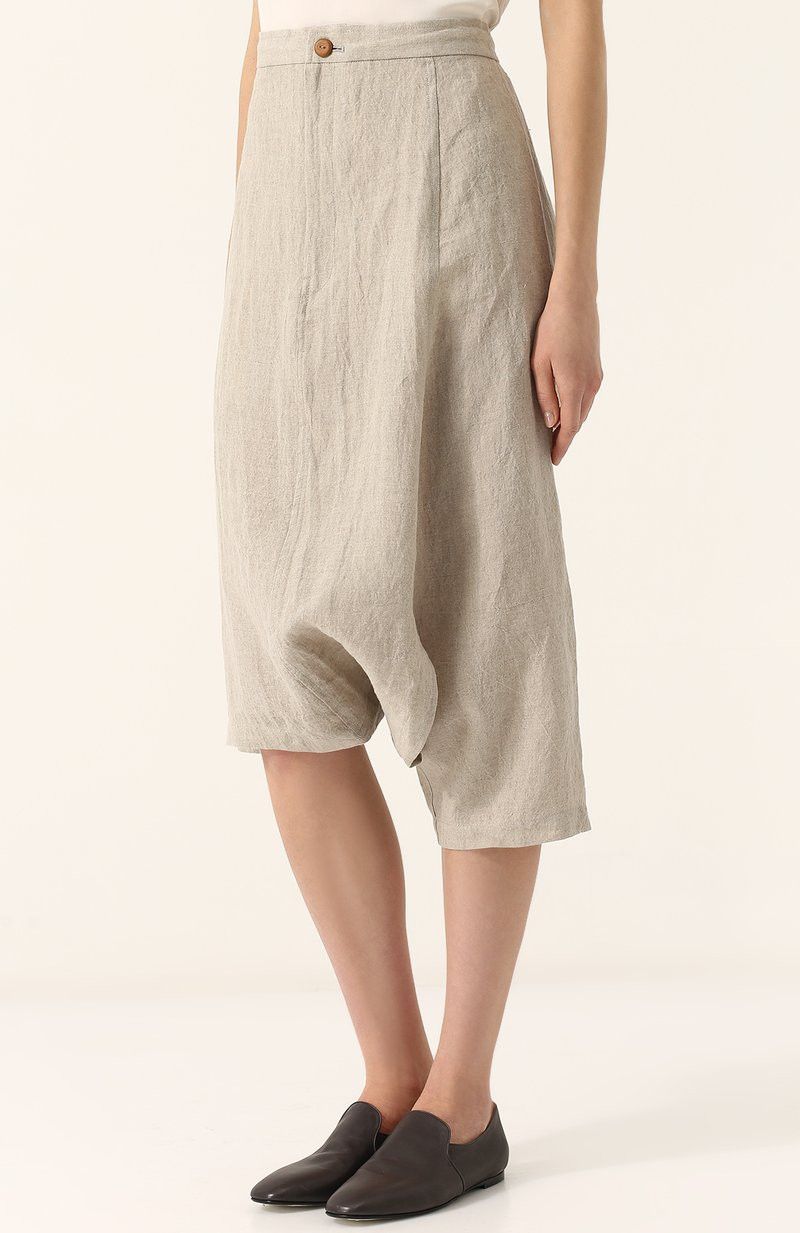 Yohji Yamamoto Yohji Yamamoto - Linen 2Way Low Crotch Cropped Skirt Pants Size 32" / US 10 / IT 46 - 10 Thumbnail