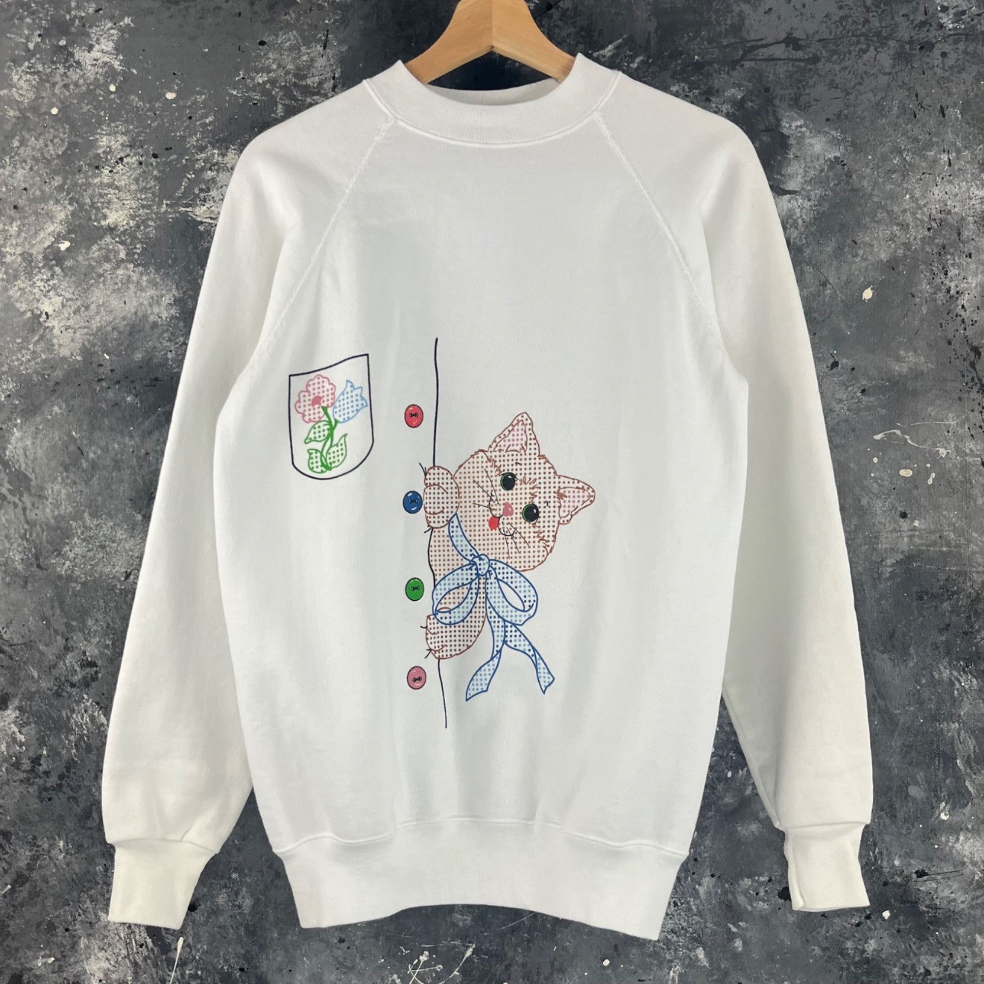 Vintage Vintage 80’s Kitten cute sweatshirt Size US S / EU 44-46 / 1 - 1 Thumbnail