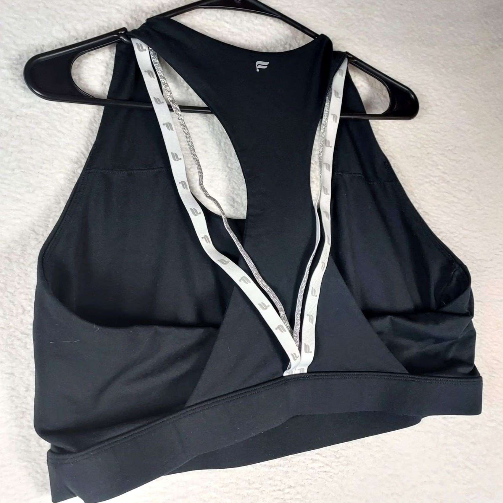 Fabletics Fabletics Black Sports Bra Women’s Size 2X Racerback Activewear Top Wireless Full Coverage Logo Accent Machine Washable Size XXL / US 16-18 / IT 52-54 - 3 Thumbnail
