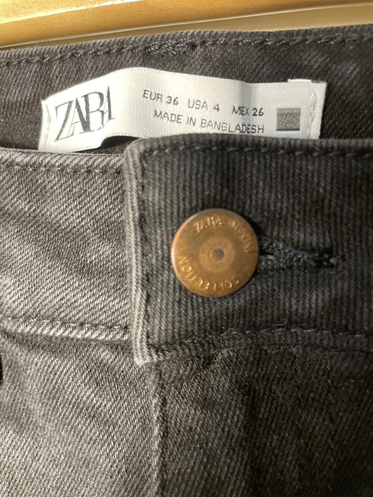 Zara Zara Flared Denim Jeans Women's Size 4 Black Grunge Boho Size 27" / US 4 / IT 40 - 2 Thumbnail