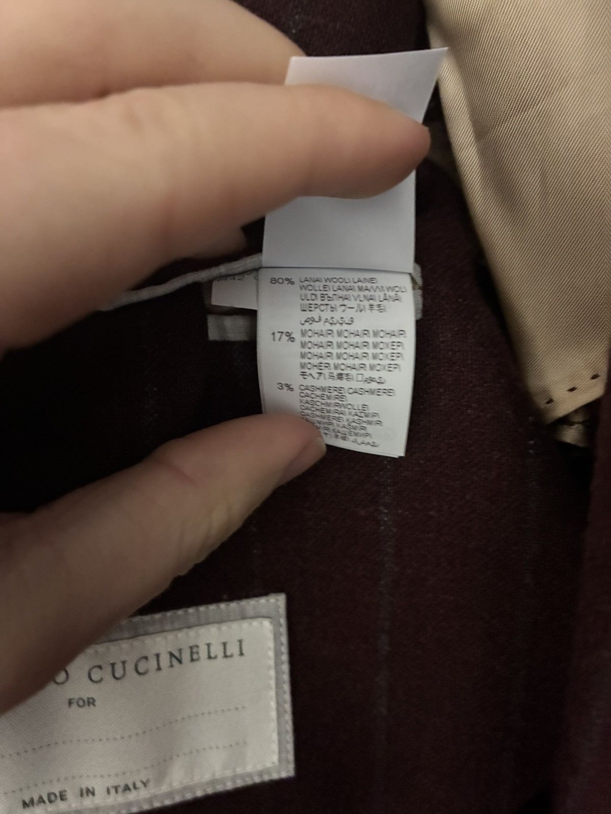 Brunello Cucinelli Brunello cucinelli burgundy double breasted wool suit it 52 Size 40R - 5 Thumbnail
