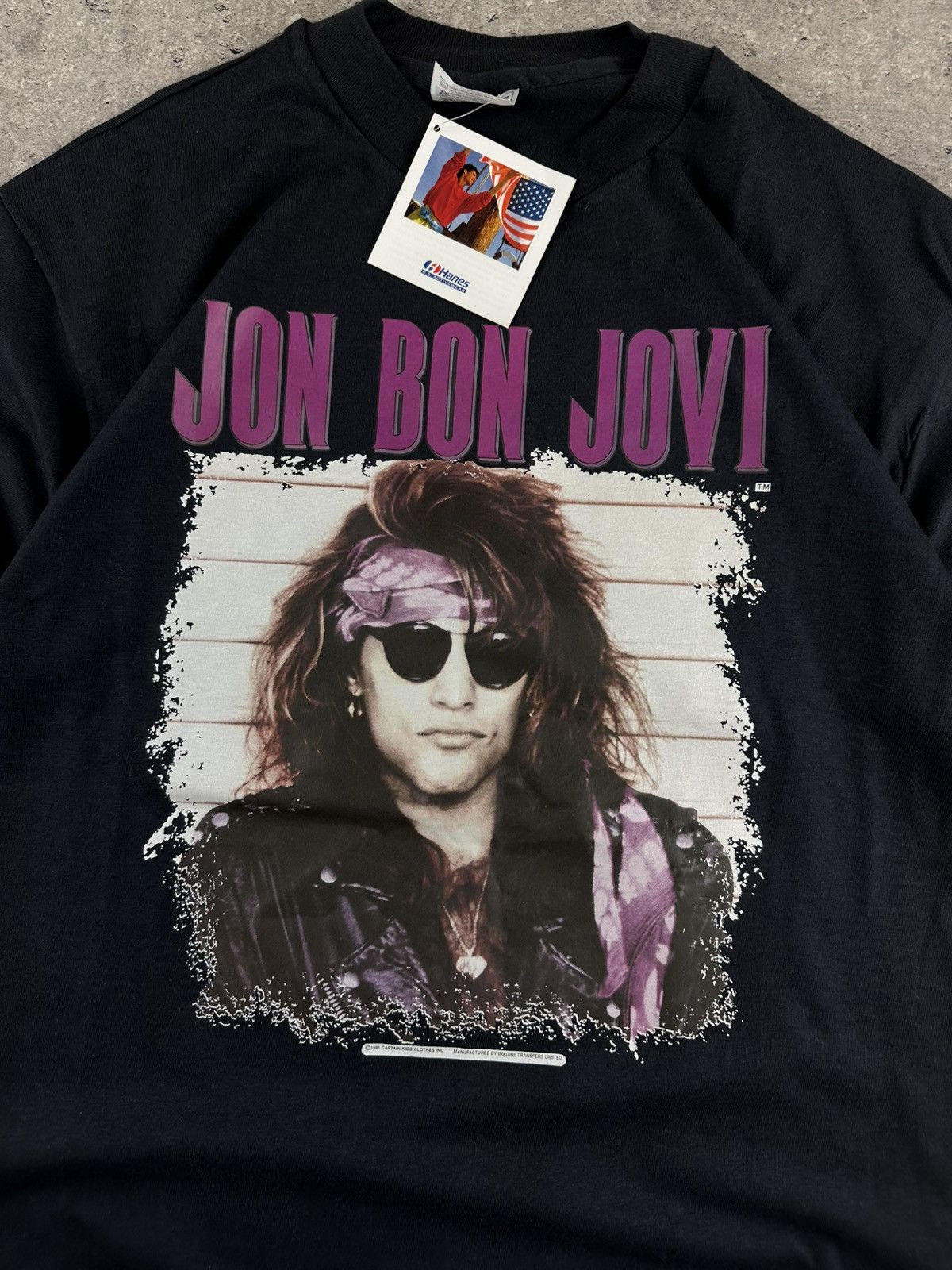 Hanes T-shirt tee Bon Jovi 1991 Captain Kidd Size US L / EU 52-54 / 3 - 2 Thumbnail