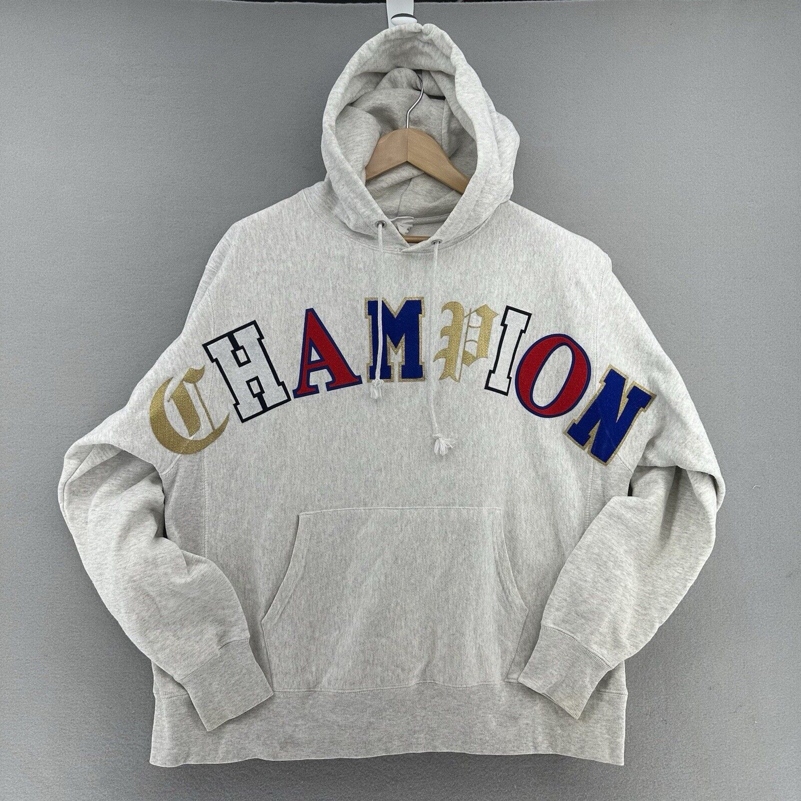 Champion Champion Reverse Weave Gray Old English Hoodie Sweatshirt XL Grailed