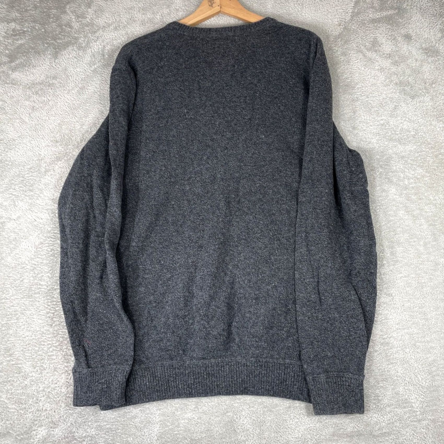 American Eagle Outfitters American Eagle Sweater Mens XLT Gray V Neck Cotton Pullover Solid Basic Size US XL / EU 56 / 4 - 2 Thumbnail