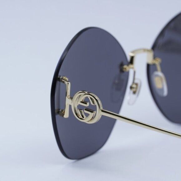 Gucci Gucci GG1203S 002 Sunglasses Gold Round Frame, Grey Lenses Size ONE SIZE - 9 Thumbnail