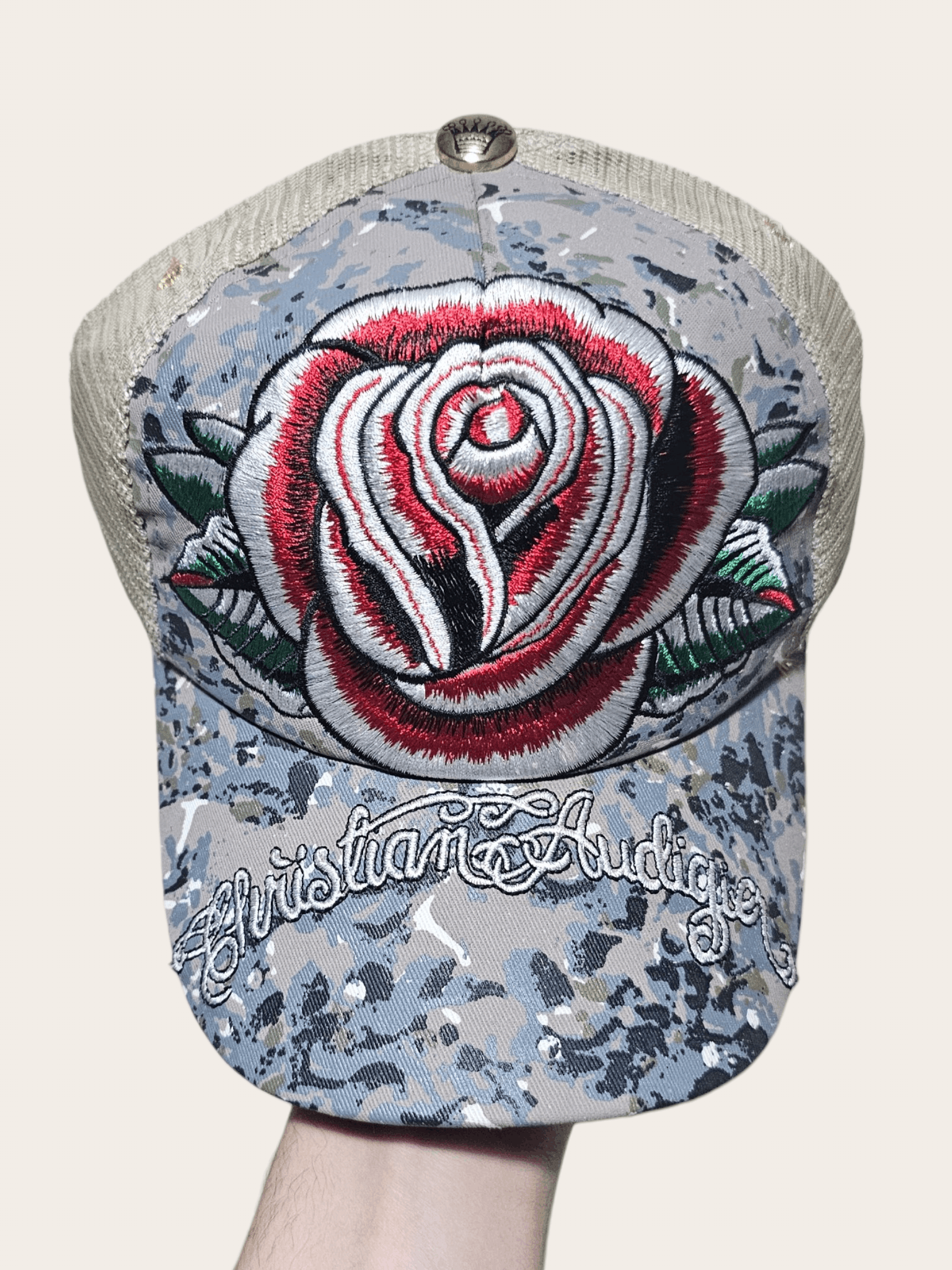 Christian Audigier Christian Audiger Rose Tattoo y2k Hat Size ONE SIZE - 2 Thumbnail
