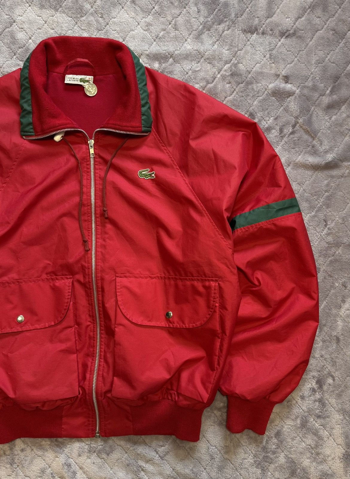 Lacoste × Vintage Vintage 80s Lacoste Bomber Jacket Size US L / EU 52-54 / 3 - 4 Thumbnail