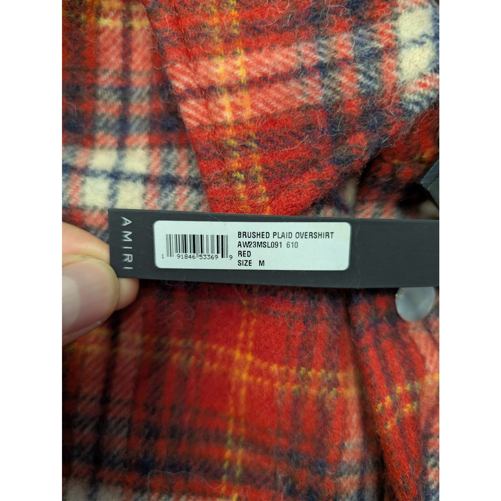 Amiri o1rshd1 Brushed Plaid Overshirt in Red Size US M / EU 48-50 / 2 - 21 Thumbnail