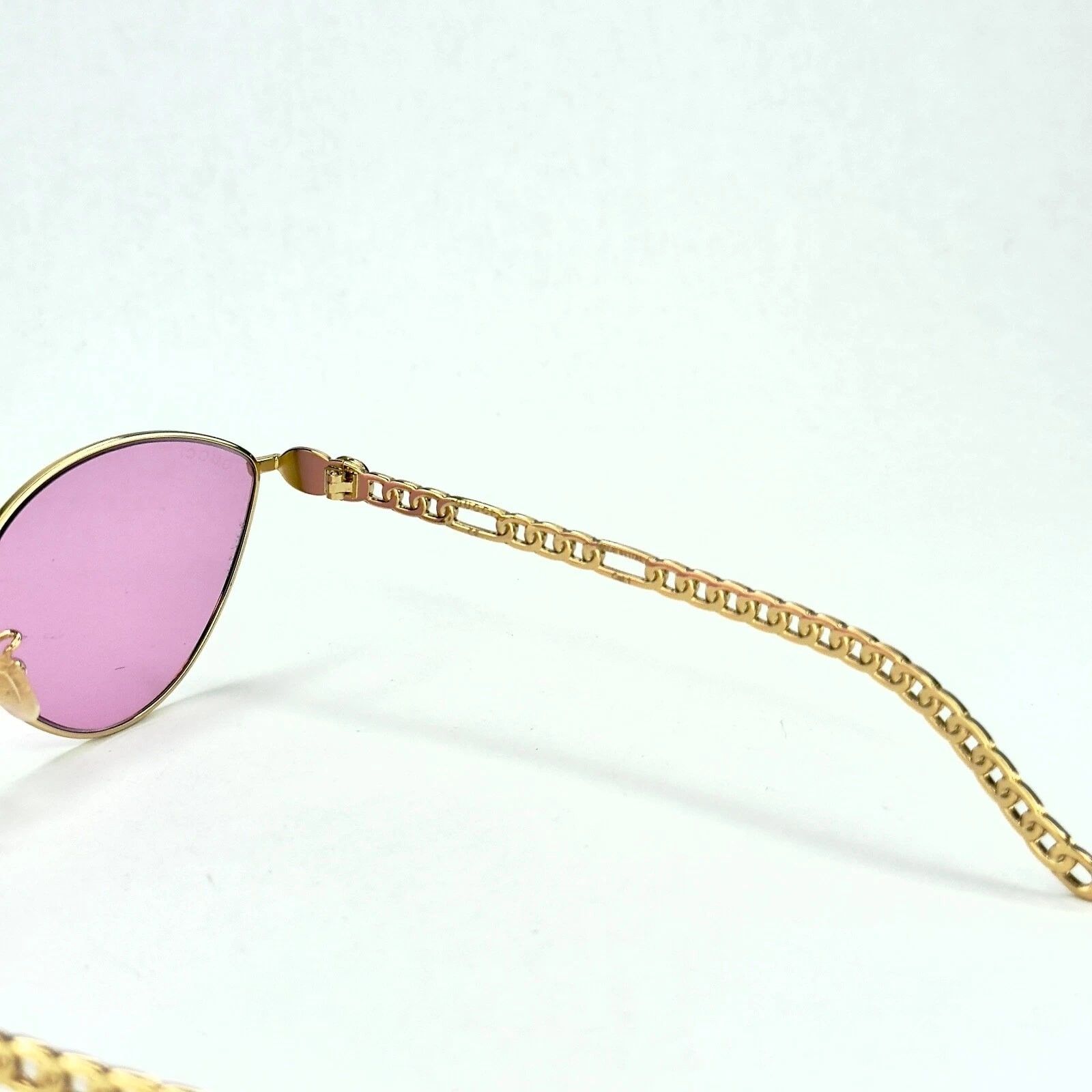 Gucci GUCCI GG0977S CHAIN 0977 Gold Pink Crystal Heart 004 Size ONE SIZE - 8 Thumbnail