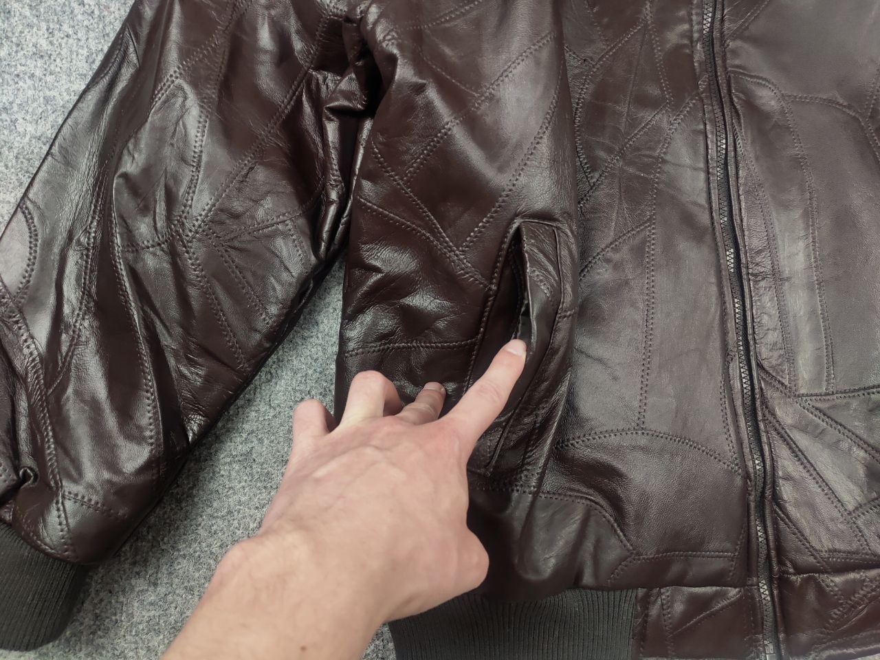 If Six Was Nine Vintage 90's brown patched leather bomber Jacket LGB Rick Size US XL / EU 56 / 4 - 7 Thumbnail