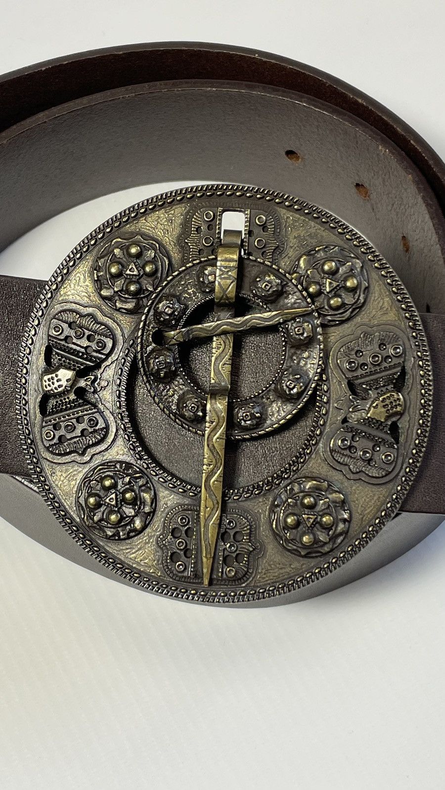 Dries Van Noten Early 2000s ‘Dagger Western’ Buckle Belt Size 32 - 4 Thumbnail