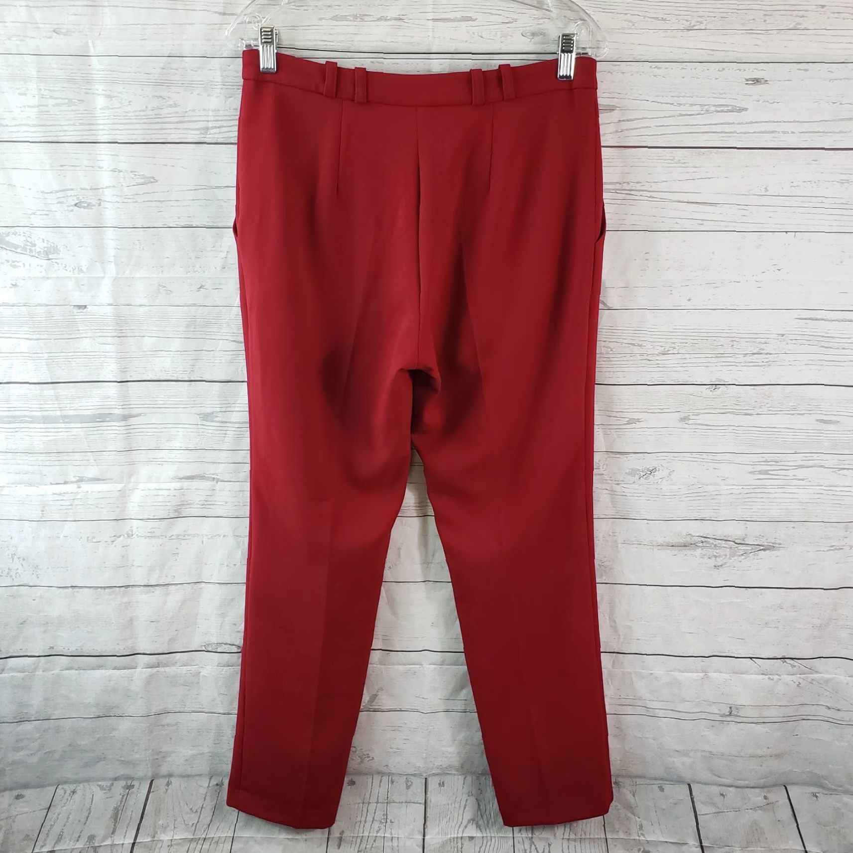Asos ASOS Womens Pants Size 6 Red High Rise Pleated Front Dress Pants Womens Size 28" / US 6 / IT 42 - 3 Thumbnail