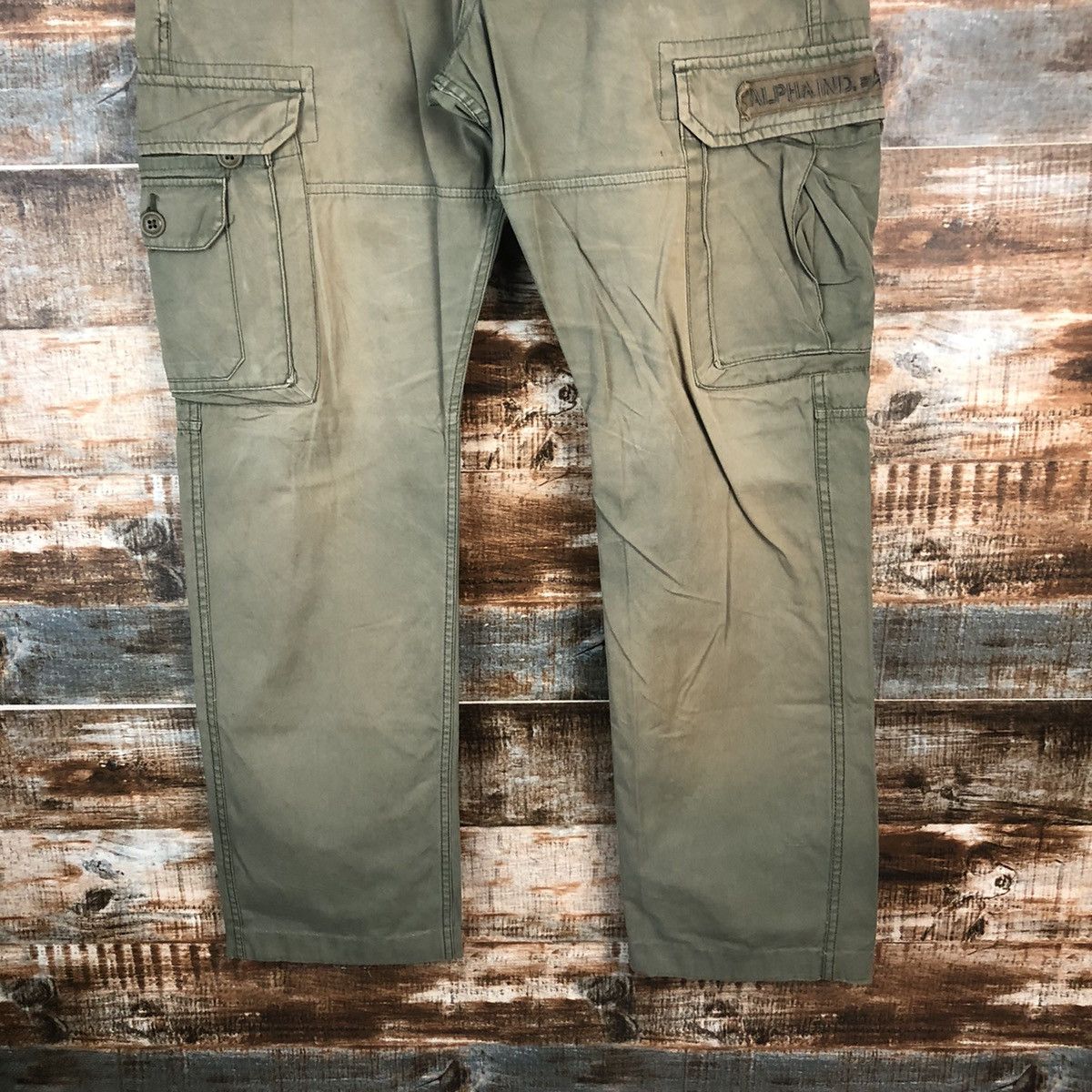 Alpha Industries × Japanese Brand DL Alpha Industries Green Cargo Multipocket Pants #C1231 Size US 31 - 6 Thumbnail