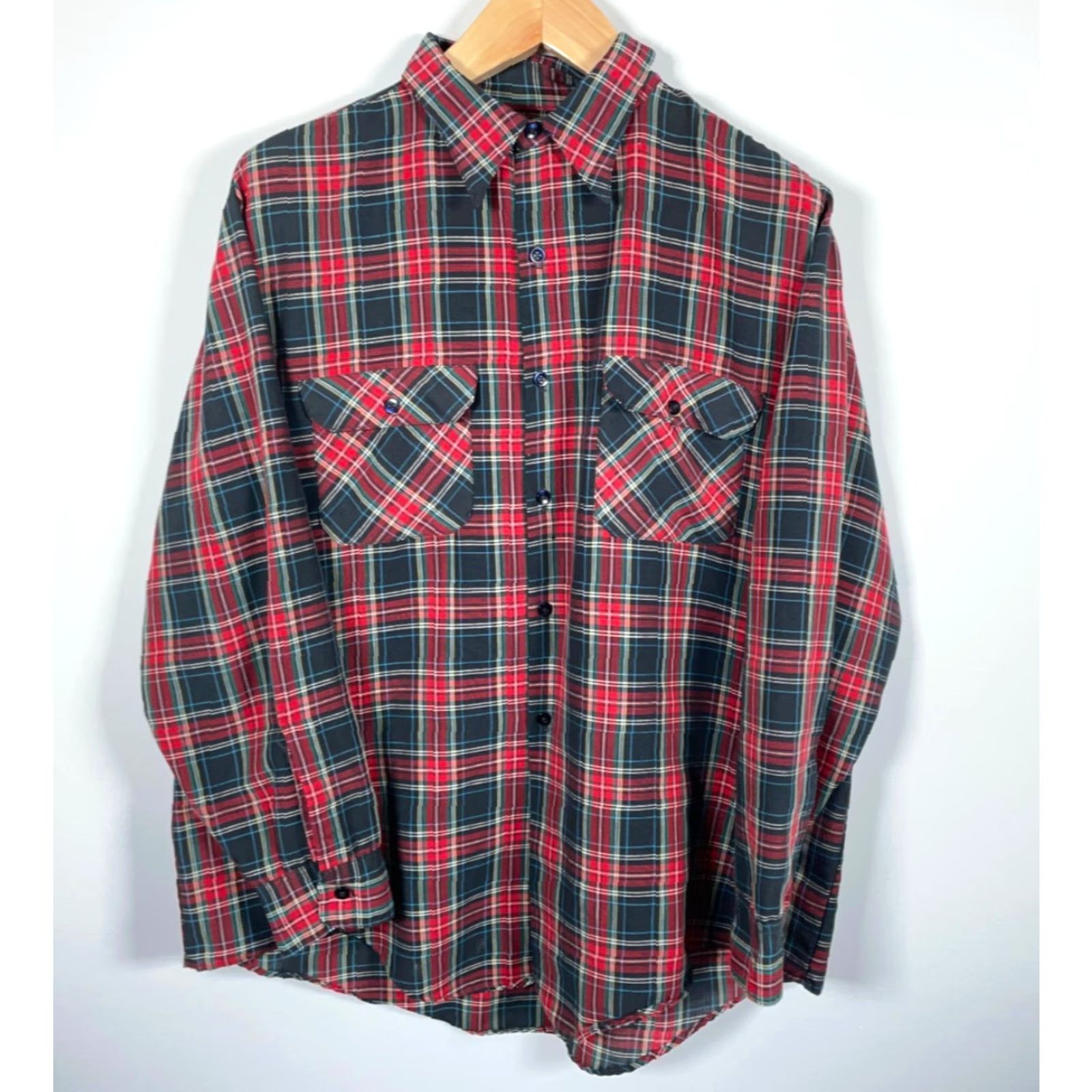 Vintage VINTAGE Big Mac Plaid Shirt Mens XL Red Green Tartan Flannel Cotton Polyester Button-Up 70s 80s Grunge Size US XL / EU 56 / 4 - 2 Thumbnail