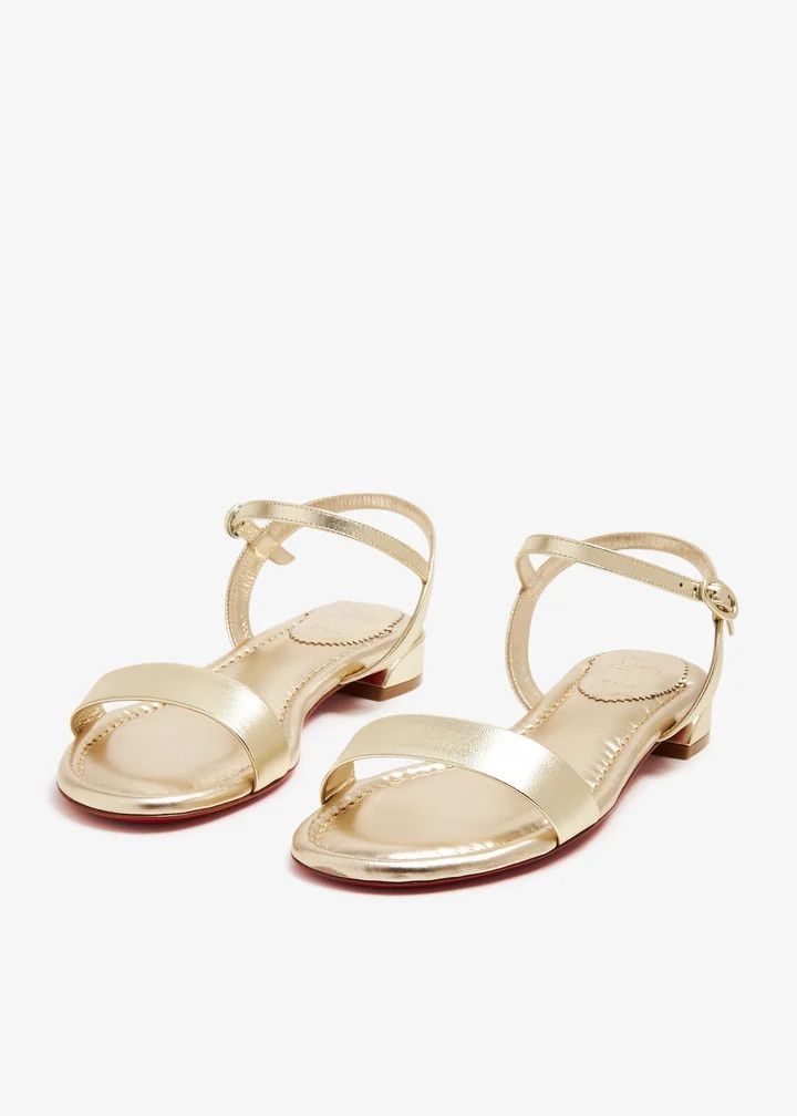 Christian Louboutin os11x0126 Sweet Jane Sandals in Gold Size US 8 / IT 38 - 4 Thumbnail