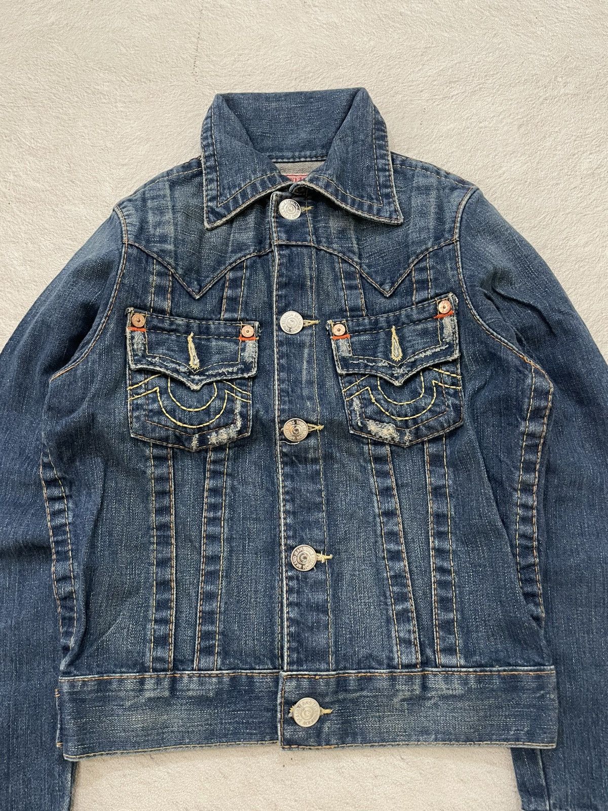 Japanese Brand 2000s True Religion Denim Jacket Y2K If6was9 LGB vkei style Size US XS / EU 42 / 0 - 2 Thumbnail