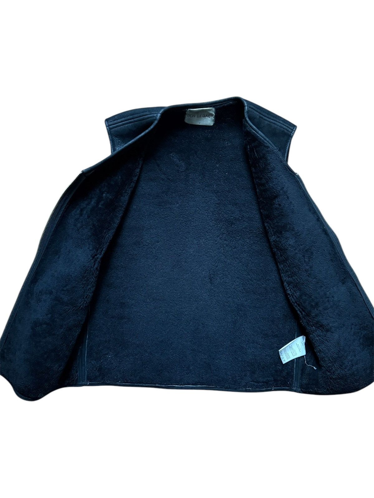 Our Legacy A/W14 Black Sherling Lined Leather Suede Vest Size US S / EU 44-46 / 1 - 2 Thumbnail
