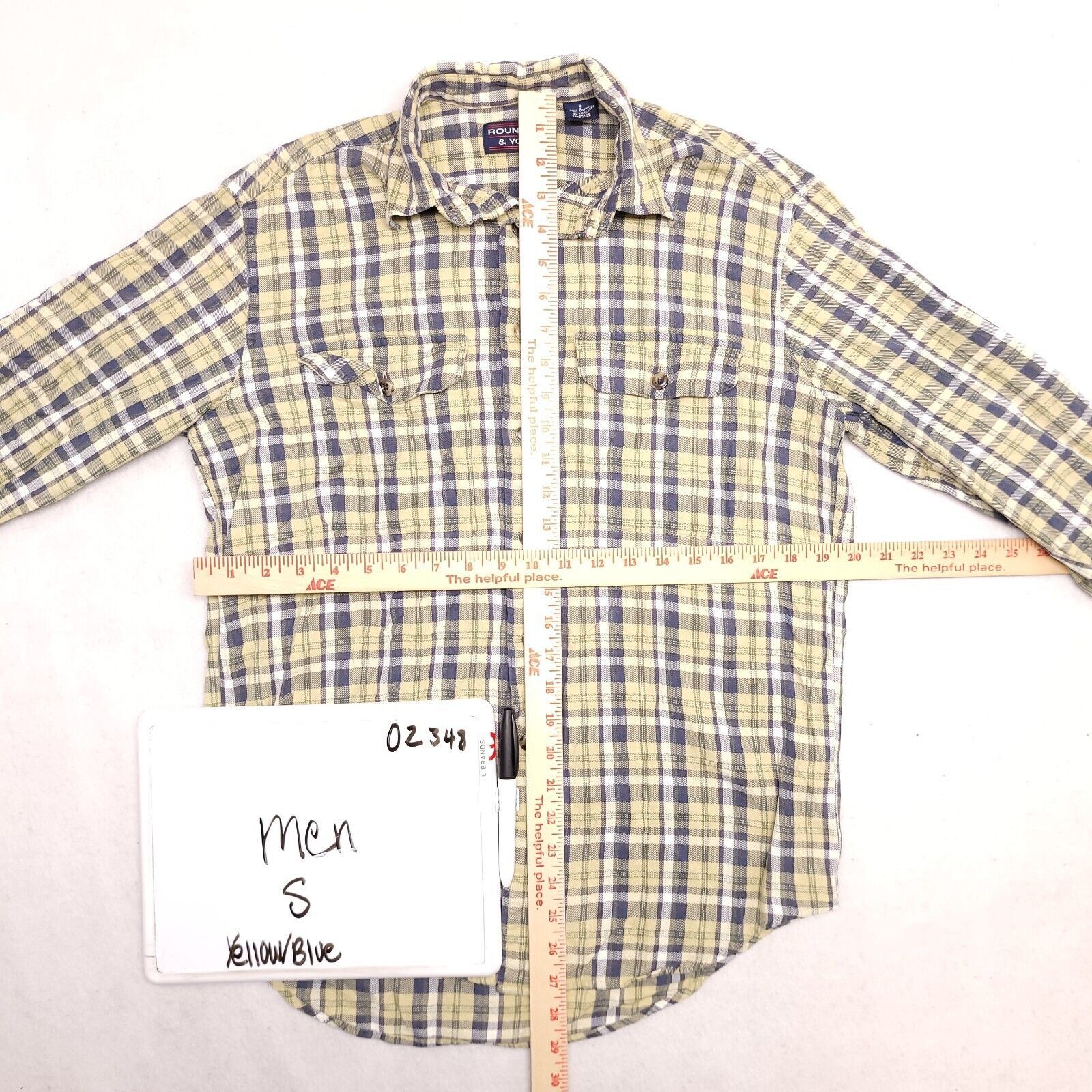 Roundtree & Yorke Roundtree & Yorke Madras Flannel Shirt Mens Size S Yellow Size US S / EU 44-46 / 1 - 6 Thumbnail