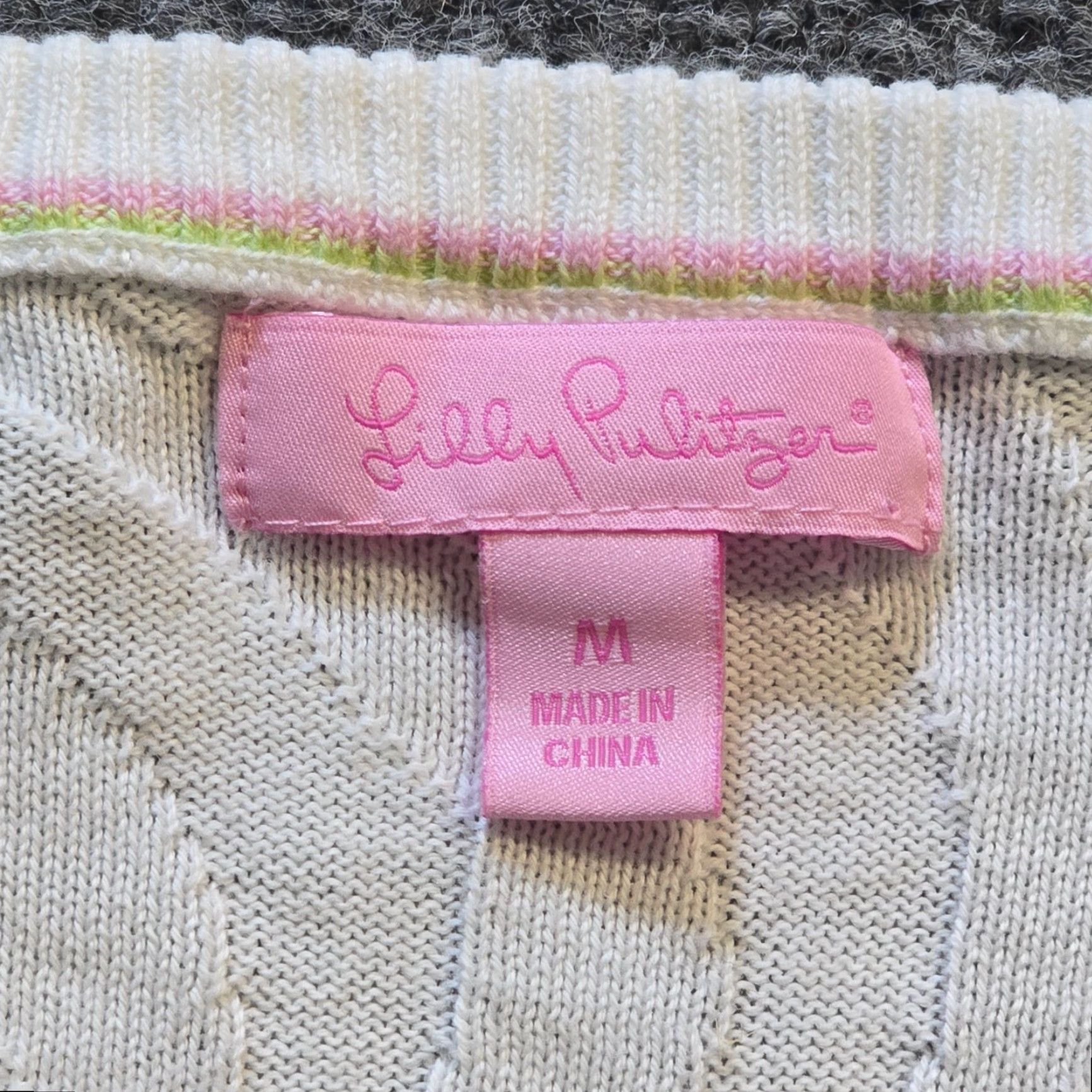 Lilly Pulitzer Lilly Pulitzer Sweater Womens Size Medium White Embossed Animal Print Capsule Pullover Knit Long Sleeve Round Neck Casual Womens Size M / US 6-8 / IT 42-44 - 4 Thumbnail