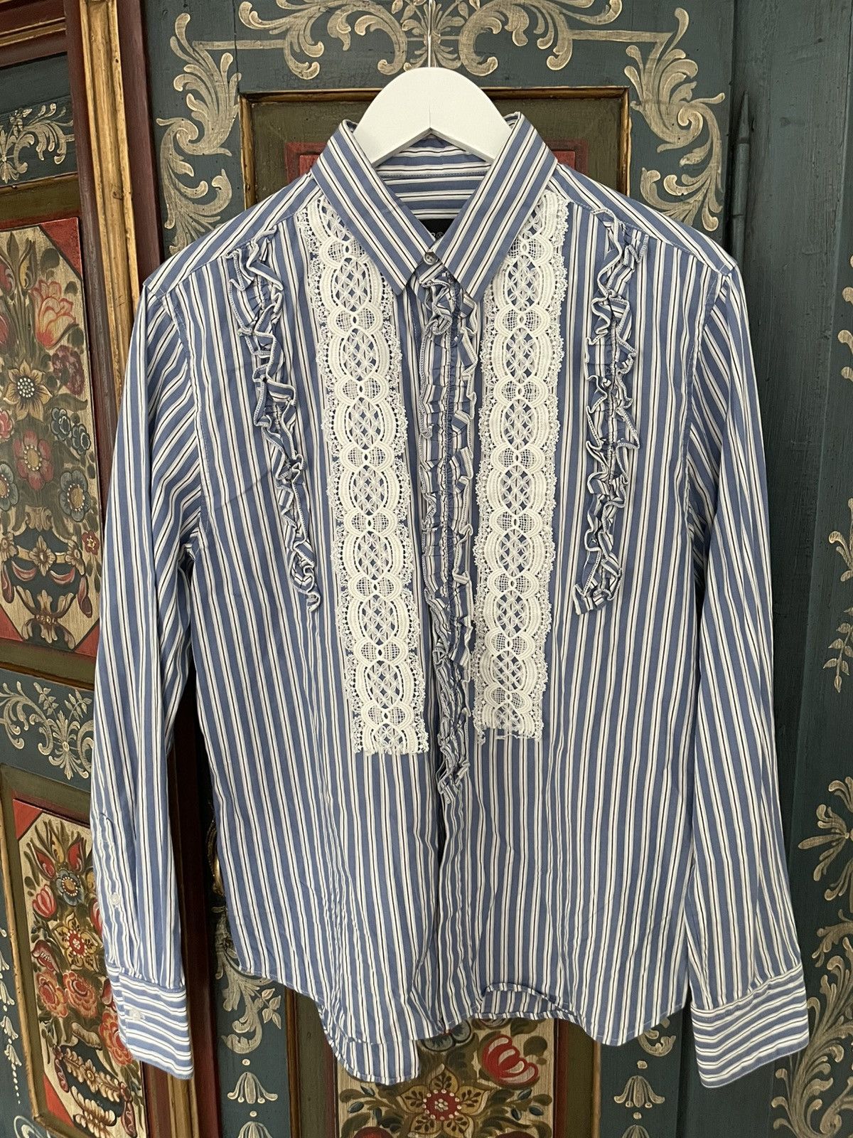 Viktor & Rolf VIKTOR AND ROLF Mister Mister - Striped frill shirt Size US M / EU 48-50 / 2 - 1 Thumbnail