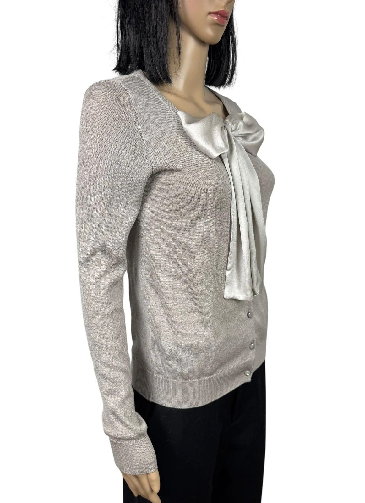 Moschino Moschino Bow Silk Cardigan Rayon size GB8 US6 Size S / US 4 / IT 40 - 3 Thumbnail