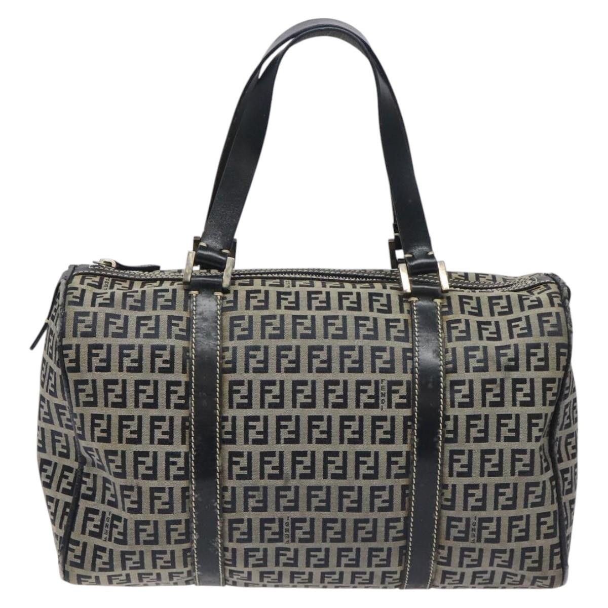 Fendi Zucchino Navy Canvas Handbag (Pre-Owned) Size ONE SIZE - 1 Thumbnail