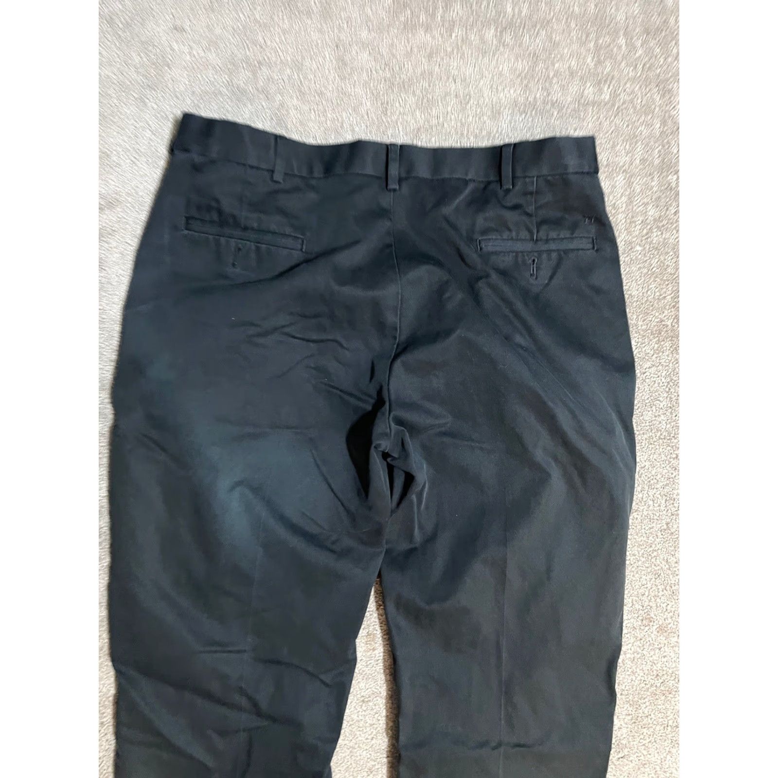 Haggar Haggar Black Flat Front Mens Dress Pants 38x31 Classic Fit Straight Leg Belt Loops 100% Cotton Pants Size US 38 / EU 54 - 4 Thumbnail