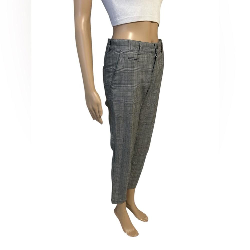 Designer Women's Grey Plaid Ankle Pants Size 28" / US 6 / IT 42 - 2 Thumbnail