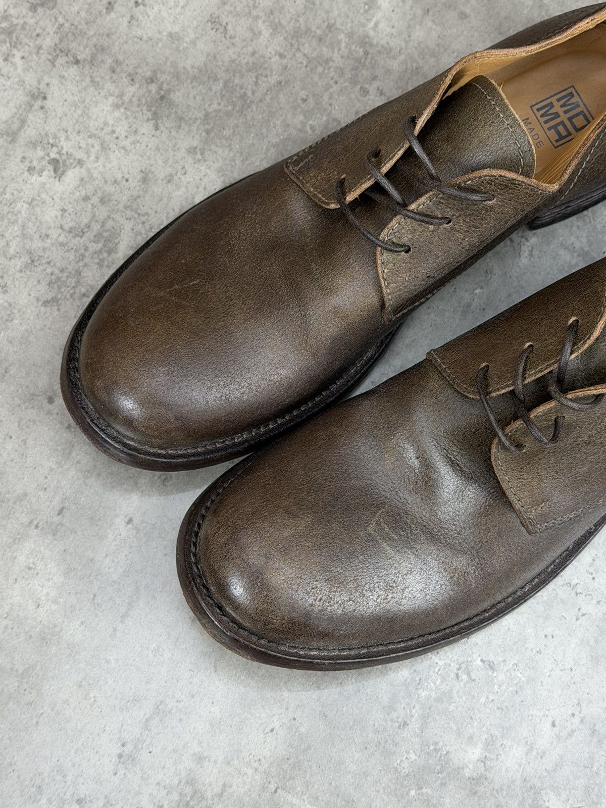 MoMA MOMA Brown Leather Distressed Derby Shoes Size 42 Size US 9 / EU 42 - 13 Thumbnail