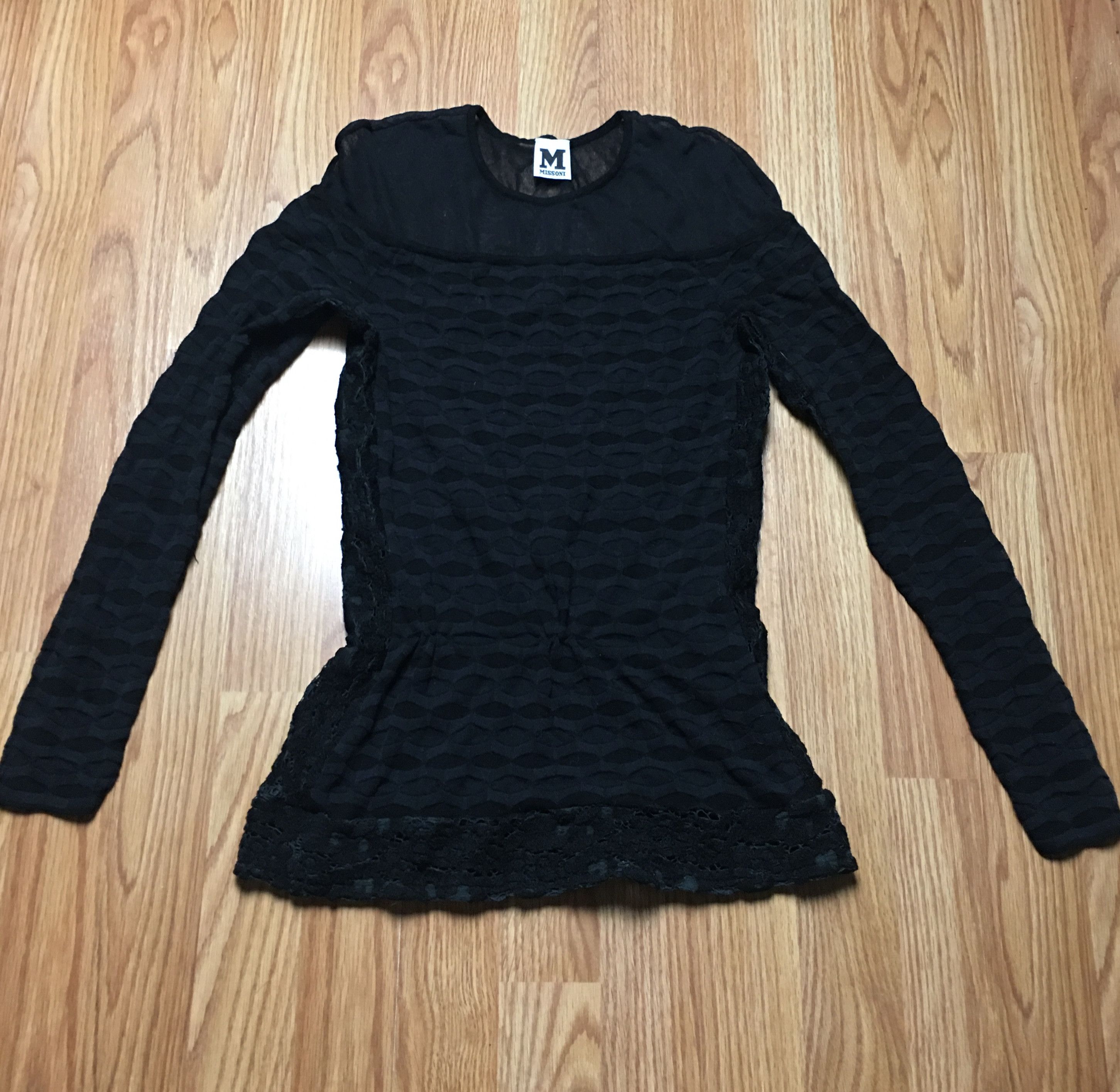 Missoni Missoni M Black Textured Knit Top Size S / US 4 / IT 40 - 7 Thumbnail