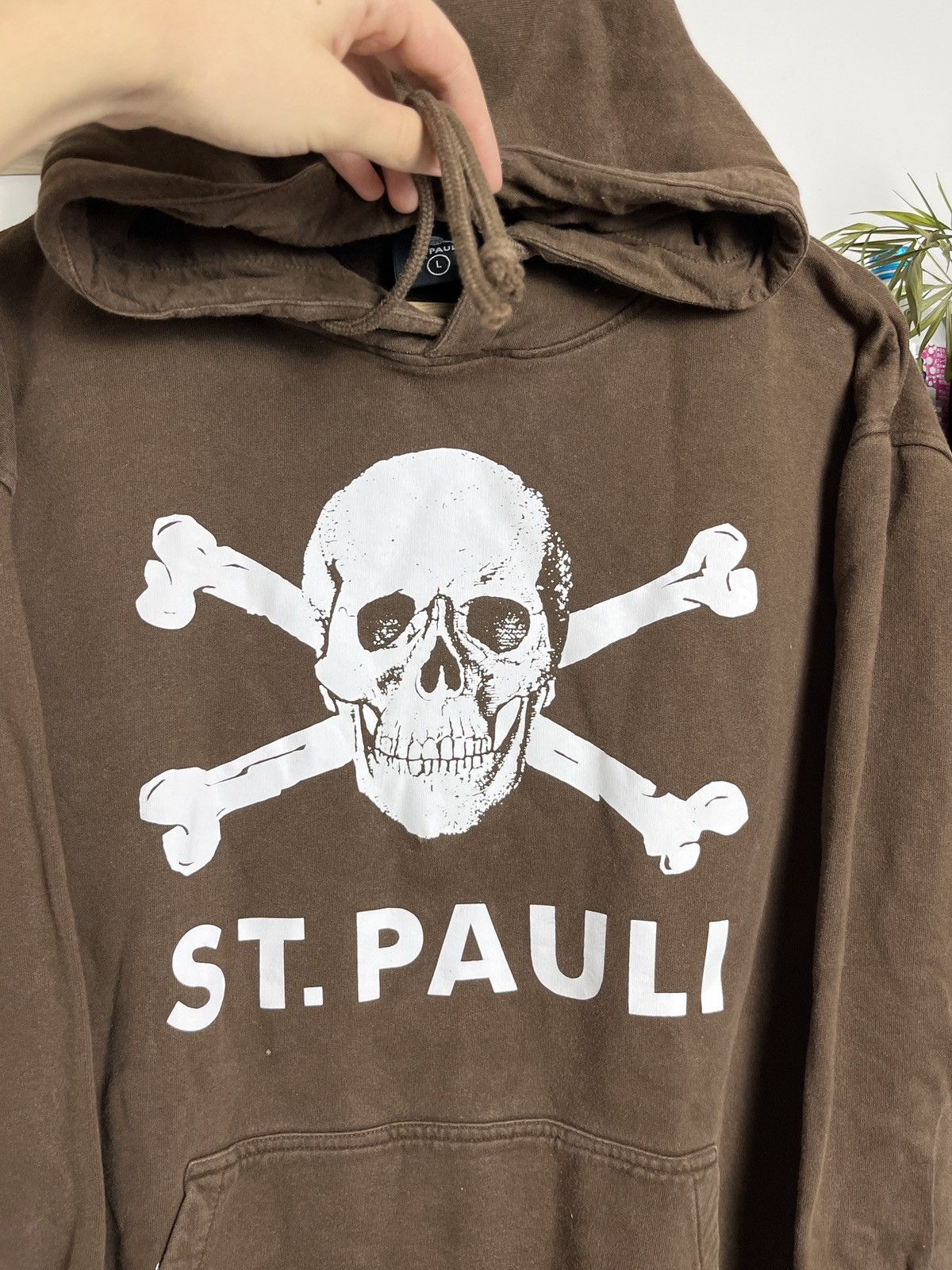 Japanese Brand Vintage st pauli japanese style hoodie washed skull Size US L / EU 52-54 / 3 - 2 Thumbnail