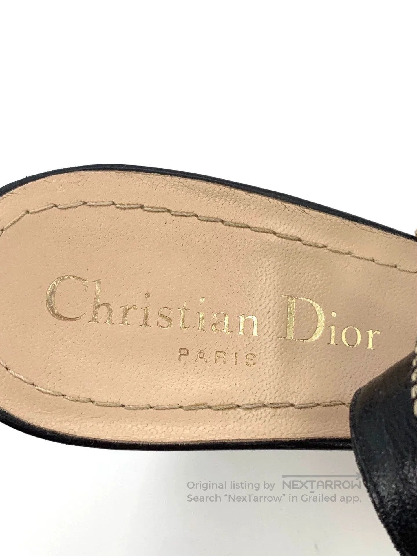 Dior Dior Brown Embroidered Strap Heel Sandals. Size US 5 / EU 37 - 8 Thumbnail