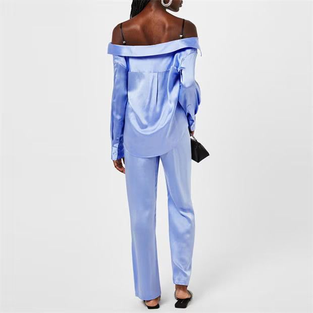 Alexander Wang o1g2r1mq0824 Cystal Embellished Trousers in Light Blue Size 29" - 5 Thumbnail