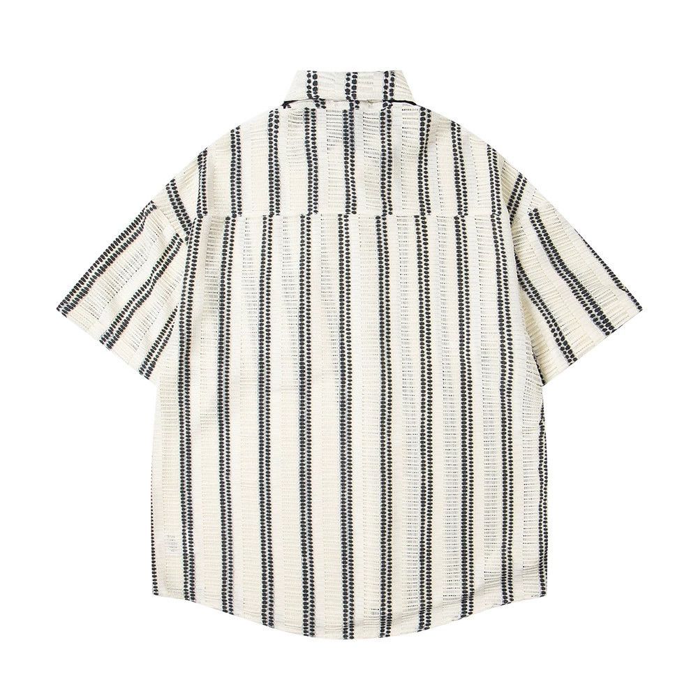 Vintage Men's loose knit lapel striped shirt Size US M / EU 48-50 / 2 - 2 Thumbnail