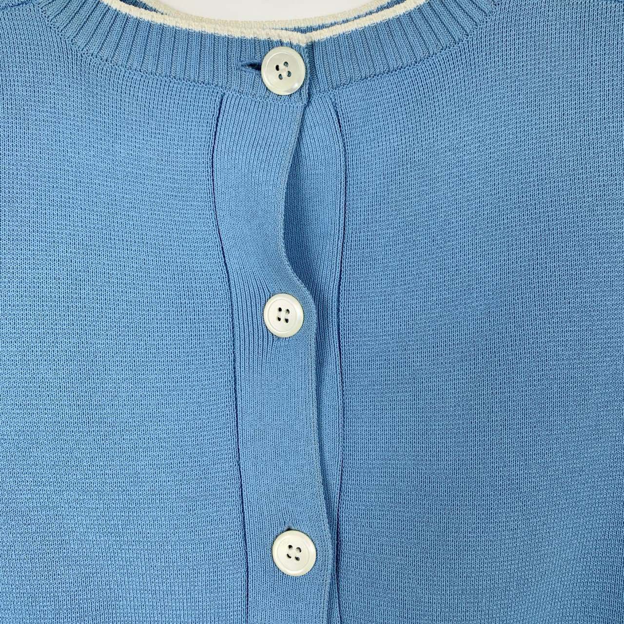 Miu Miu Miu Miu Blue Round Neck Short Sleeve Knit (Size 38) Size XS / US 0-2 / IT 36-38 - 6 Thumbnail