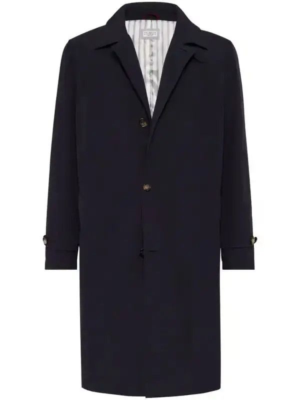 Brunello Cucinelli o1w1db10725 Raincoat in Dark Blue Size US L / EU 52-54 / 3 - 1 Thumbnail