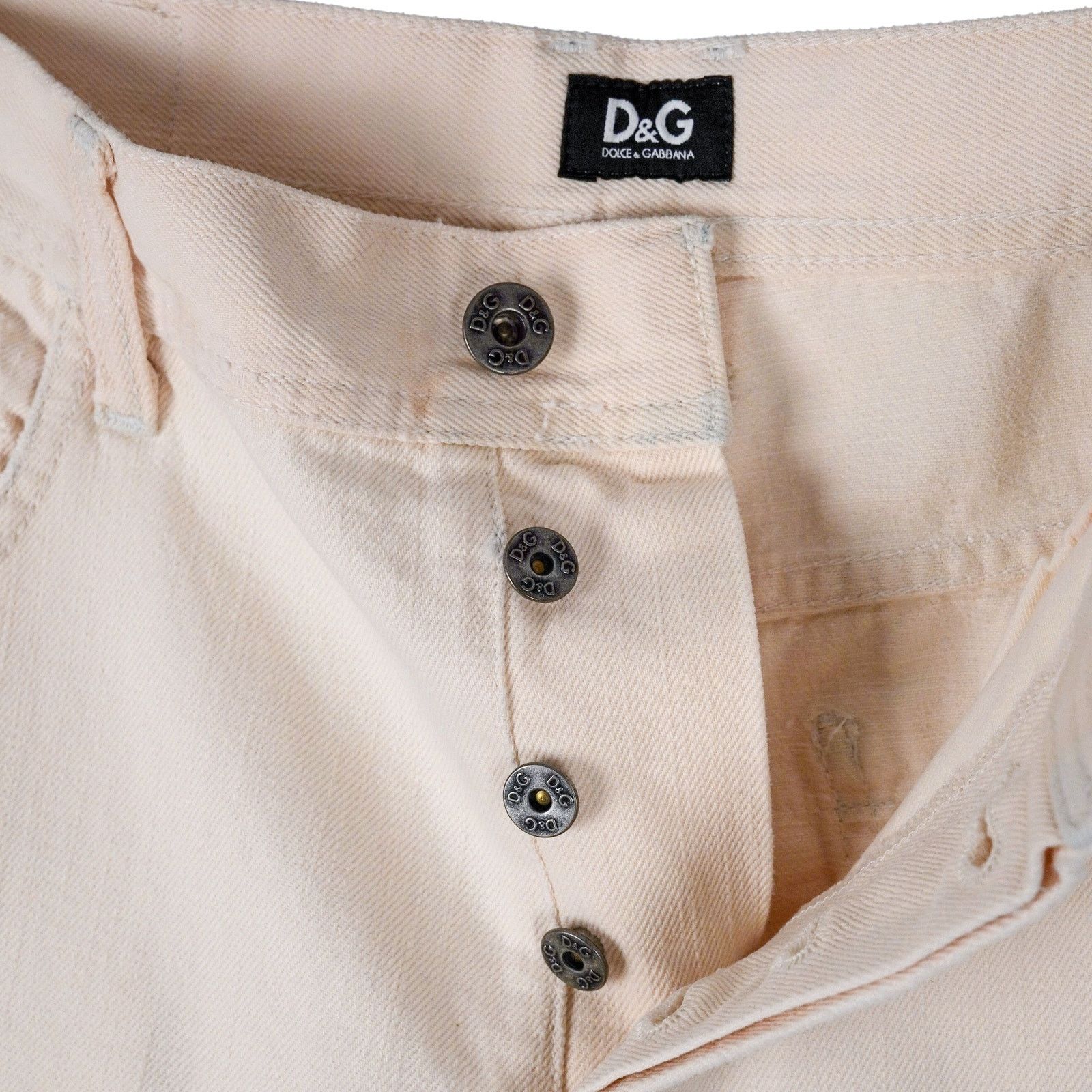 Dolce & Gabbana Dolce Gabbana White Distressed Patchwork Denim Pants Jeans Size US 33 - 5 Thumbnail