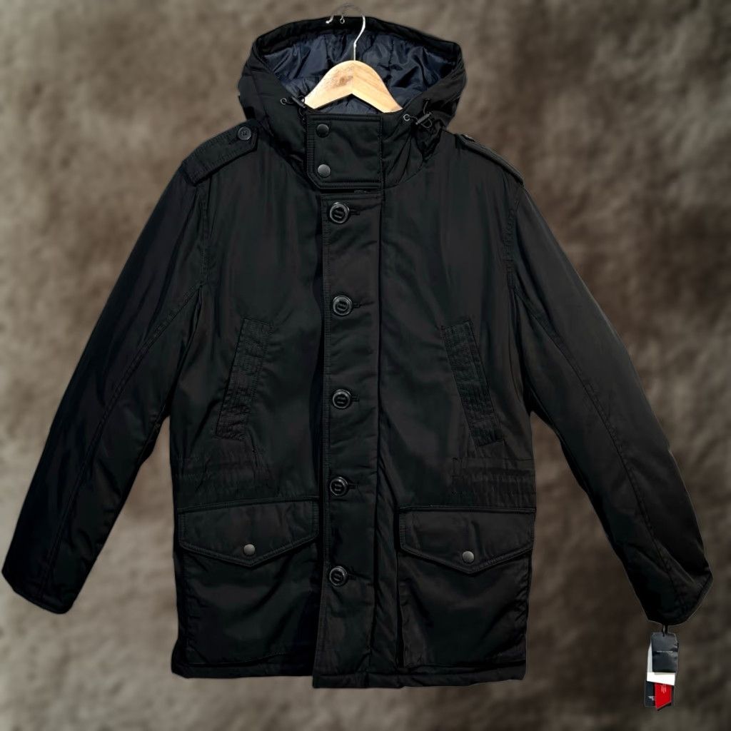 Tommy Hilfiger Tommy Hilfiger Men’s Poly Twill Mid-Length Hooded Parka Winter Coat M Black Size US M / EU 48-50 / 2 - 1 Thumbnail