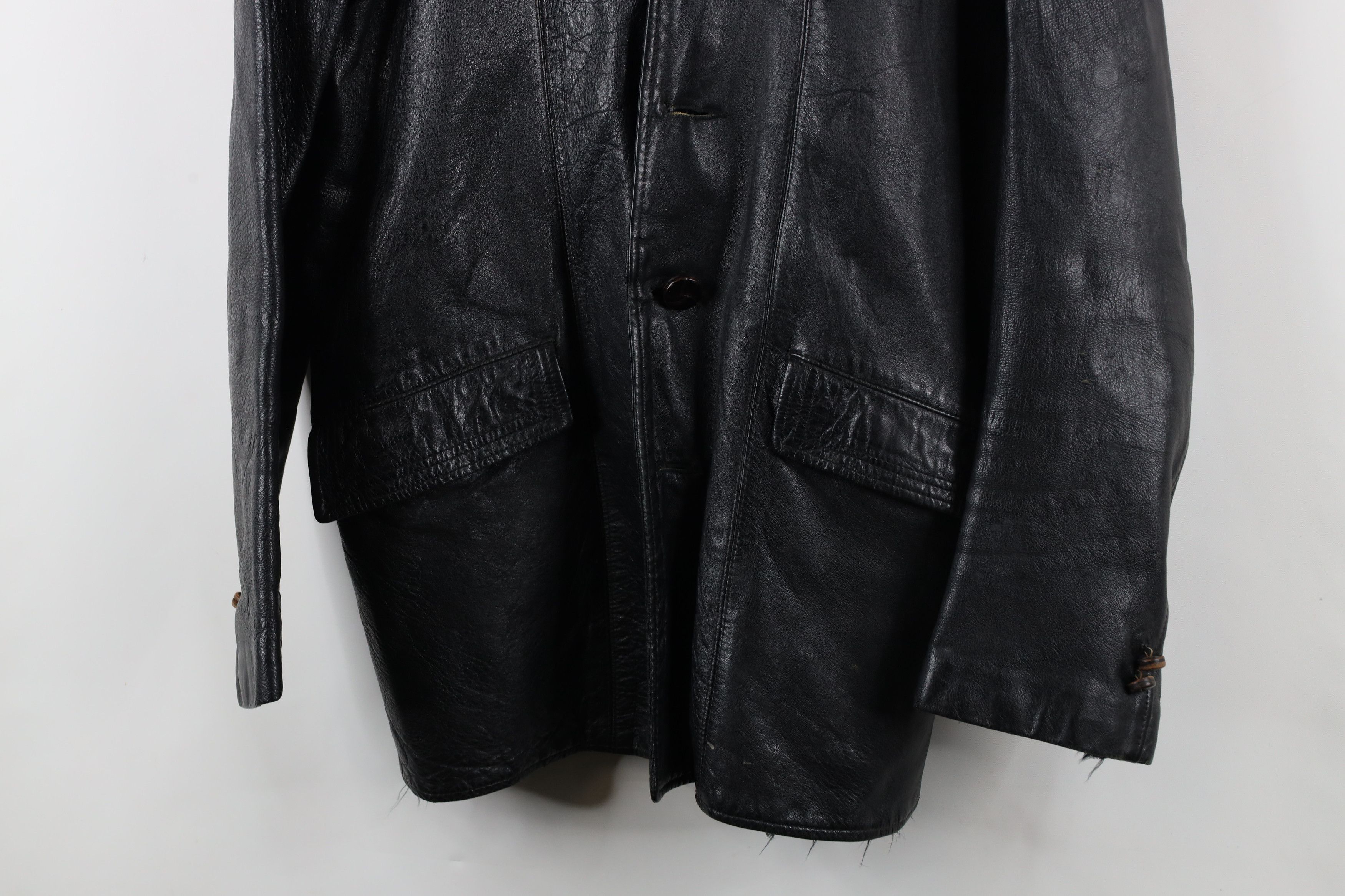 Vintage Vintage 60s 70s Streetwear Leather Button Shirt Jacket USA Size US XL / EU 56 / 4 - 3 Thumbnail
