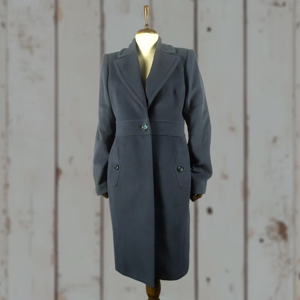 Just Cavalli Just Cavalli Coat Size 46 Blue Wool Cashmere Size L / US 10 / IT 46 - 1 Thumbnail