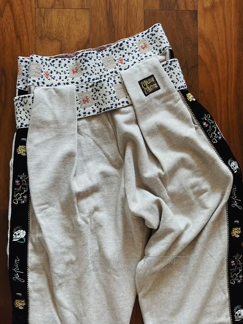 Kapital Kapital Size 2 Velvet embroidered stitched sweatpants Size US 34 / EU 50 - 2 Thumbnail