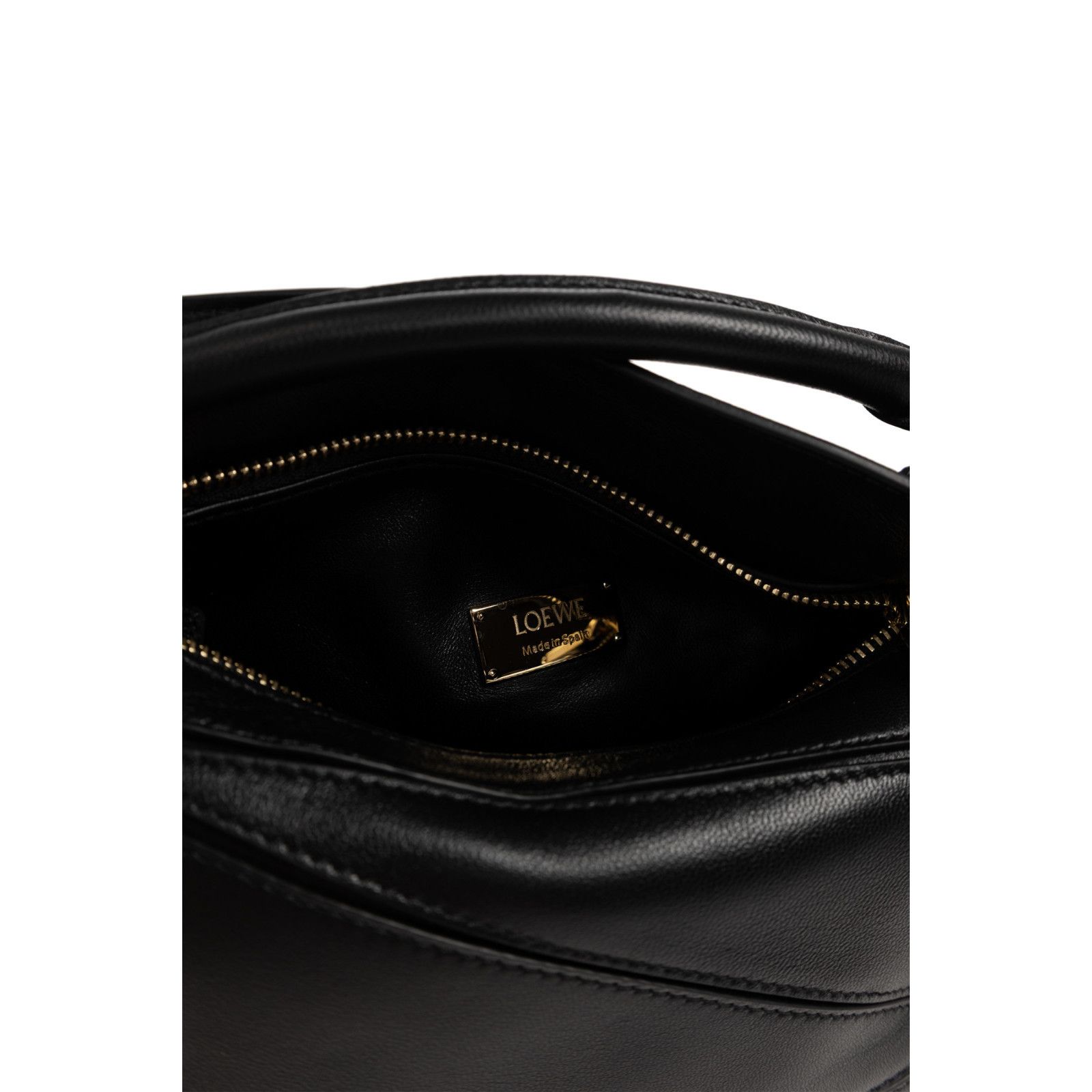 Loewe LOEWE $3850 Mini Featherlight Puzzle Black Top Handle Bag Ne Size ONE SIZE - 4 Thumbnail