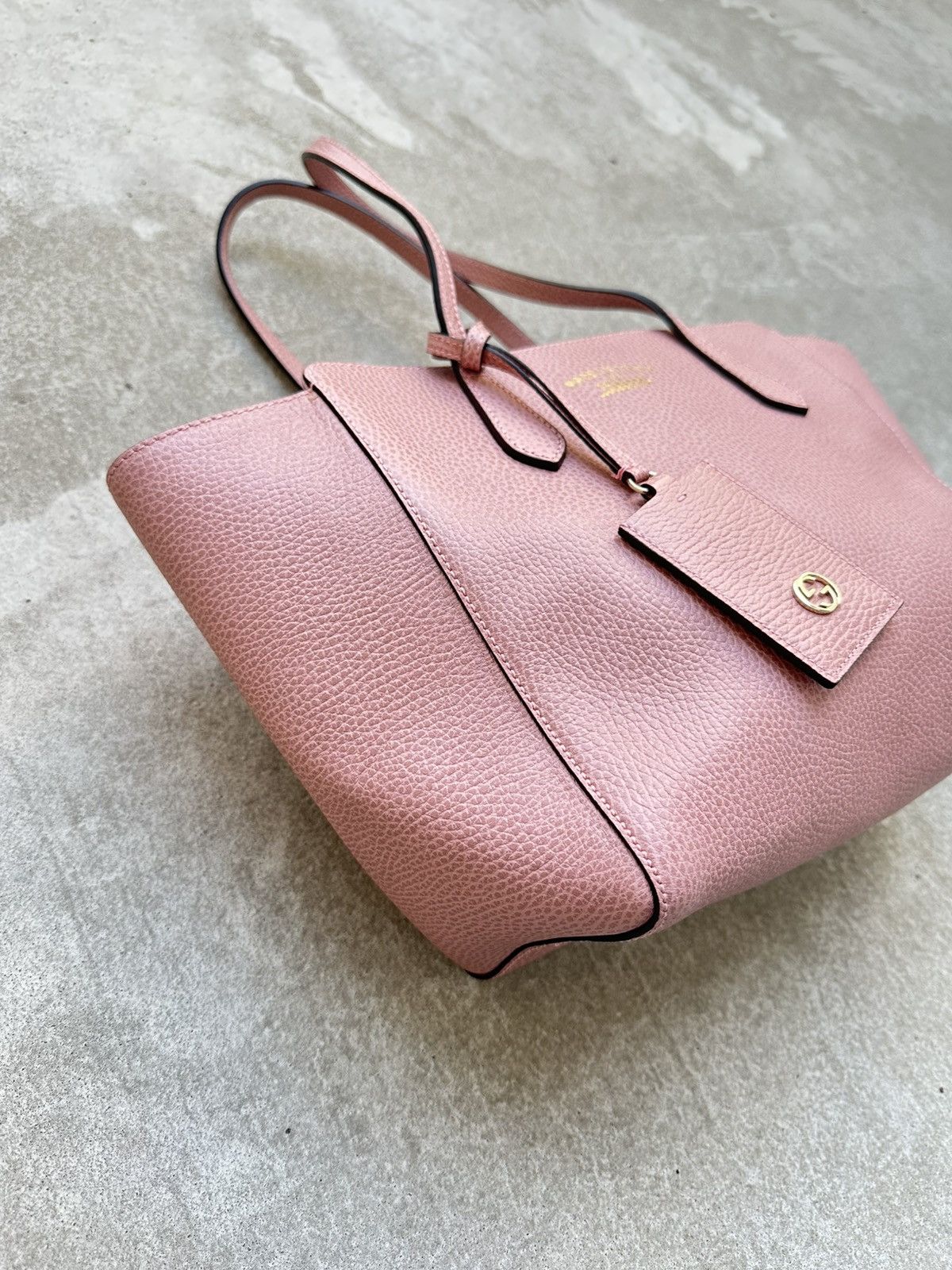 Gucci Gucci Swing Leather Light Rose Leather Tote Luxury Bag Size ONE SIZE - 7 Thumbnail